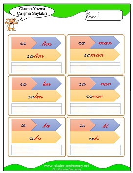 z sesi Çalışma Sayfaları